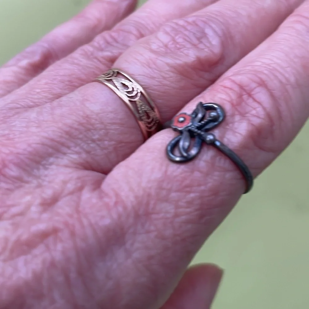 Vintage Silver and Orange Ring Timeless Elegance